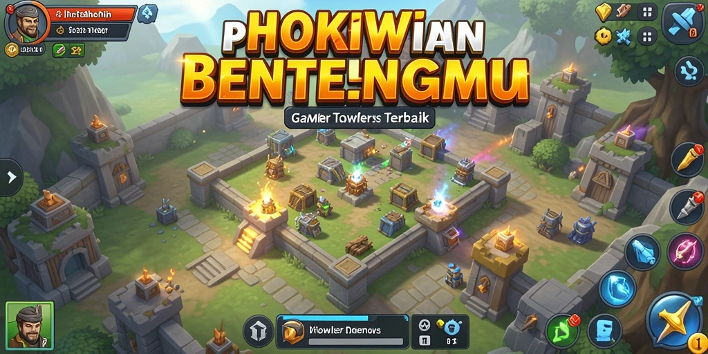 Screenshot HOKIWIN menunjukkan aksi seru dalam mempertahankan benteng.