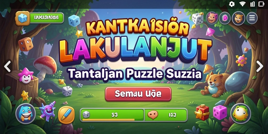 Tampilan gameplay seru dari LAKULANJUT yang menantang logika.