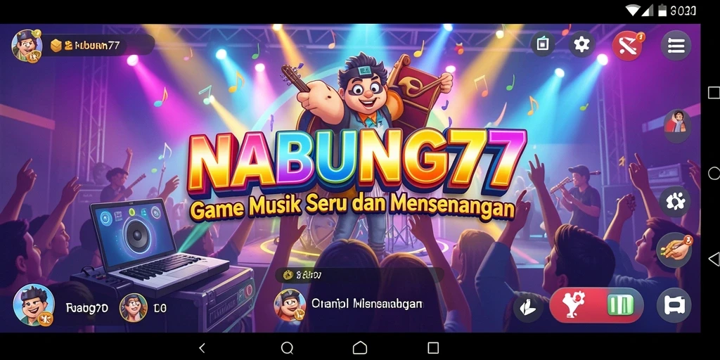 Tampilan screenshot NABUNG77 menampilkan pemain menikmati permainan musik yang seru.