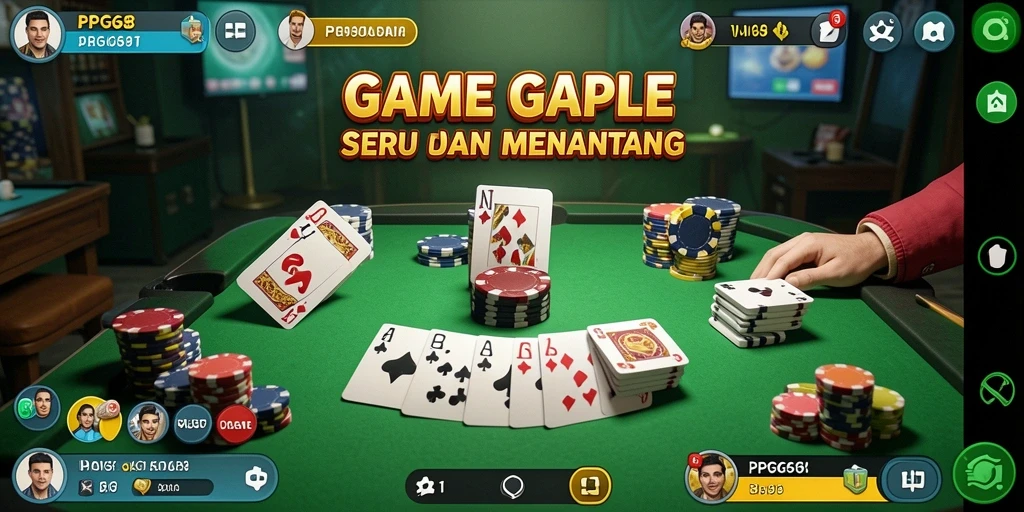 Tampilan menarik gameplay Gaple di PGG68.