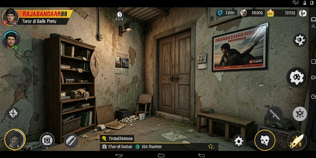 Screenshot gameplay RAJABANDAR88 dengan suasana mencekam.