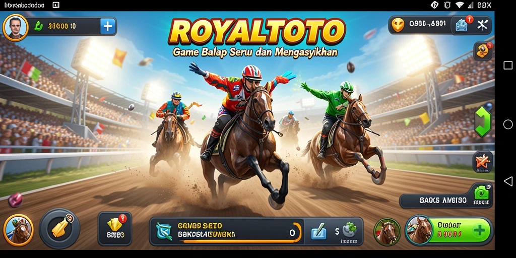 Tampilan gameplay menarik dari ROYALTOTO saat balapan.