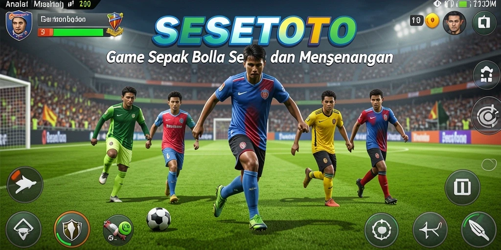 Screenshot SESETOTO menampilkan pemain beraksi di lapangan sepak bola.